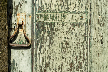 texture of wooden door with its knob