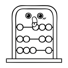 line drawing cartoon abacus