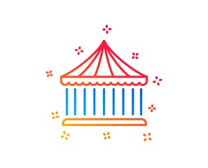 Carousels line icon. Amusement park sign. Gradient design elements. Linear carousels icon. Random shapes. Vector