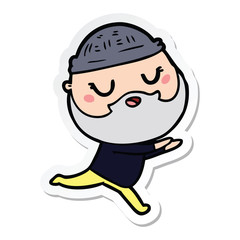 Obraz premium sticker of a cartoon man with beard