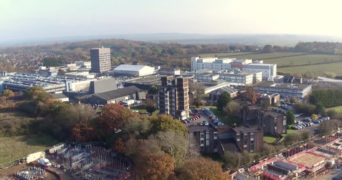 Wide Aerial View Of Basildon University Hospital A&E, Nethermayne, Essex, UK