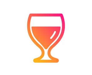 Wine glass icon. Alcohol drink sign. Beverage symbol. Classic flat style. Gradient wine glass icon. Vector