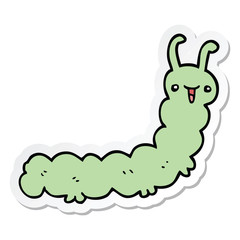 sticker of a cartoon caterpillar