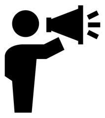 Person Talking Through Megaphone Vector Icon