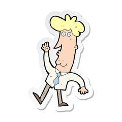 sticker of a cartoon office man