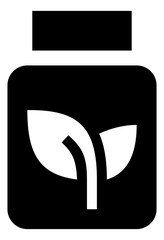 Herbal Supplement Bottle Vector Icon