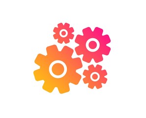 Cogwheel icon. Engineering tool sign. Cog gear symbol. Classic flat style. Gradient cogwheel icon. Vector