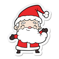 sticker of a cartoon santa claus