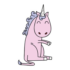 quirky hand drawn cartoon unicorn