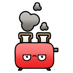 gradient shaded cartoon of a toaster