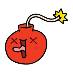 quirky hand drawn cartoon bomb