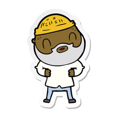 sticker of a cartoon bearded man