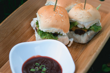 hamburger with barbecue Sauce