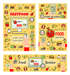 Online fast food order payment, delivery service