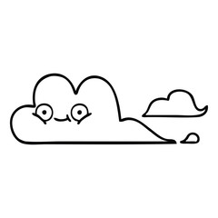 line drawing cartoon storm cloud