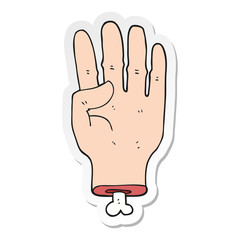 sticker of a cartoon hand