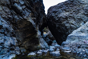 At the hiking trail National Park Caldera de Taburiente near Los Llanos de Aridane, La Palma Islands, Spain