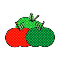 comic book style cartoon apples