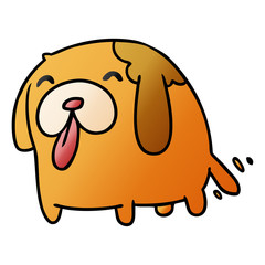 gradient cartoon kawaii of a cute dog