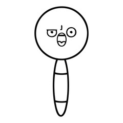 line drawing cartoon magnifying glass