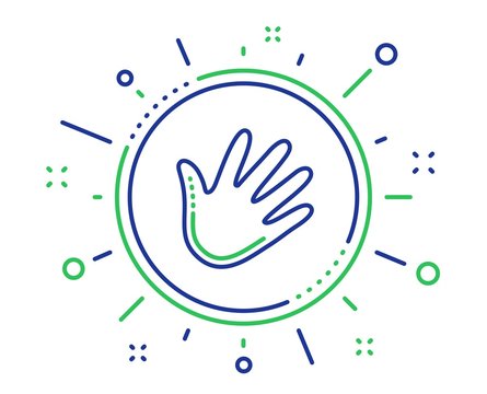 Hand Wave Line Icon. Palm Sign. Quality Design Elements. Technology Hand Button. Editable Stroke. Vector