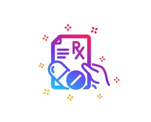 Prescription Rx recipe icon. Medicine drugs pills sign. Dynamic shapes. Gradient design prescription drugs icon. Classic style. Vector