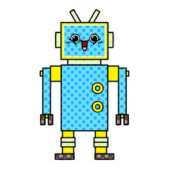 comic book style cartoon robot