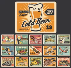 Retro-Fast-Food-Dessert und Snack-Schilder © Vector Tradition