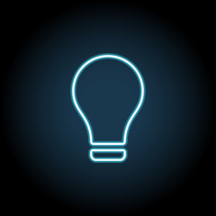bulb icon in neon style. Simple thin line, outline vector of web, minimalistic icons for UI and UX, website or mobile application