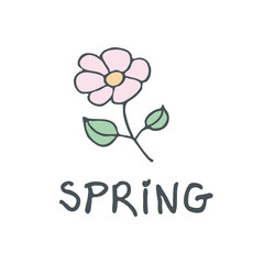 Flower. Spring. Vector hand drawn illustration. May be a logo.