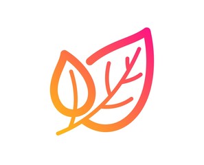 Leaves icon. Nature plant leaf sign. Environmental care symbol. Classic flat style. Gradient leaf icon. Vector