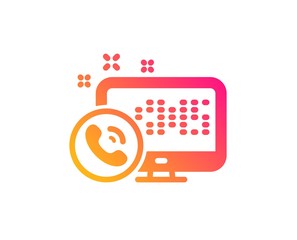 Web call center service icon. Phone support sign. Feedback symbol. Classic flat style. Gradient web call icon. Vector