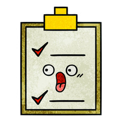 retro grunge texture cartoon check list