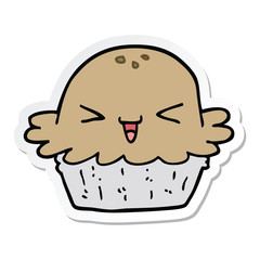 sticker of a cute cartoon pie
