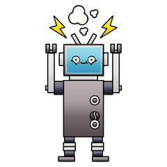 gradient shaded cartoon robot