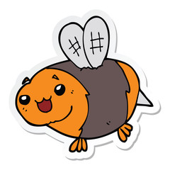 sticker of a funny cartoon bee