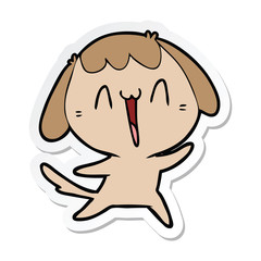 sticker of a cute cartoon dog