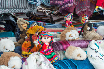 Souvenirs in Otavalo market, Ecuador