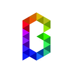 Letter B Polygon Colorful Modern Font Alphabet Logo Vector