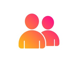 User icon. Couple or Group sign. Person silhouette symbol. Classic flat style. Gradient users icon. Vector