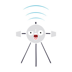 flat color retro cartoon satellite