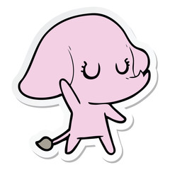 sticker of a cute cartoon elephant