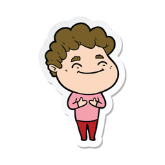 sticker of a cartoon friendly man