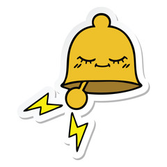 sticker of a cute cartoon ringing bell