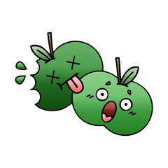 gradient shaded cartoon apples
