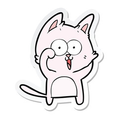 sticker of a funny cartoon cat