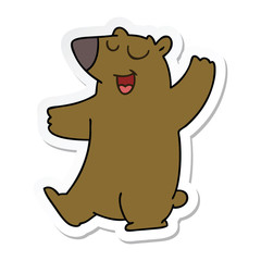 sticker of a quirky hand drawn cartoon bear