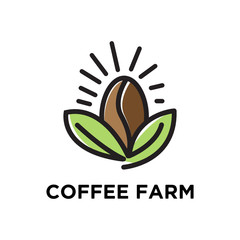 Coffee farm logo vector , clean and modern illustration