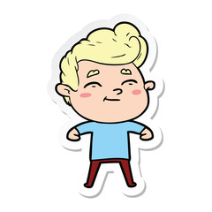 sticker of a happy cartoon man