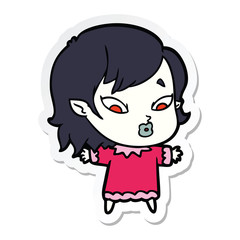 sticker of a cute cartoon vampire girl